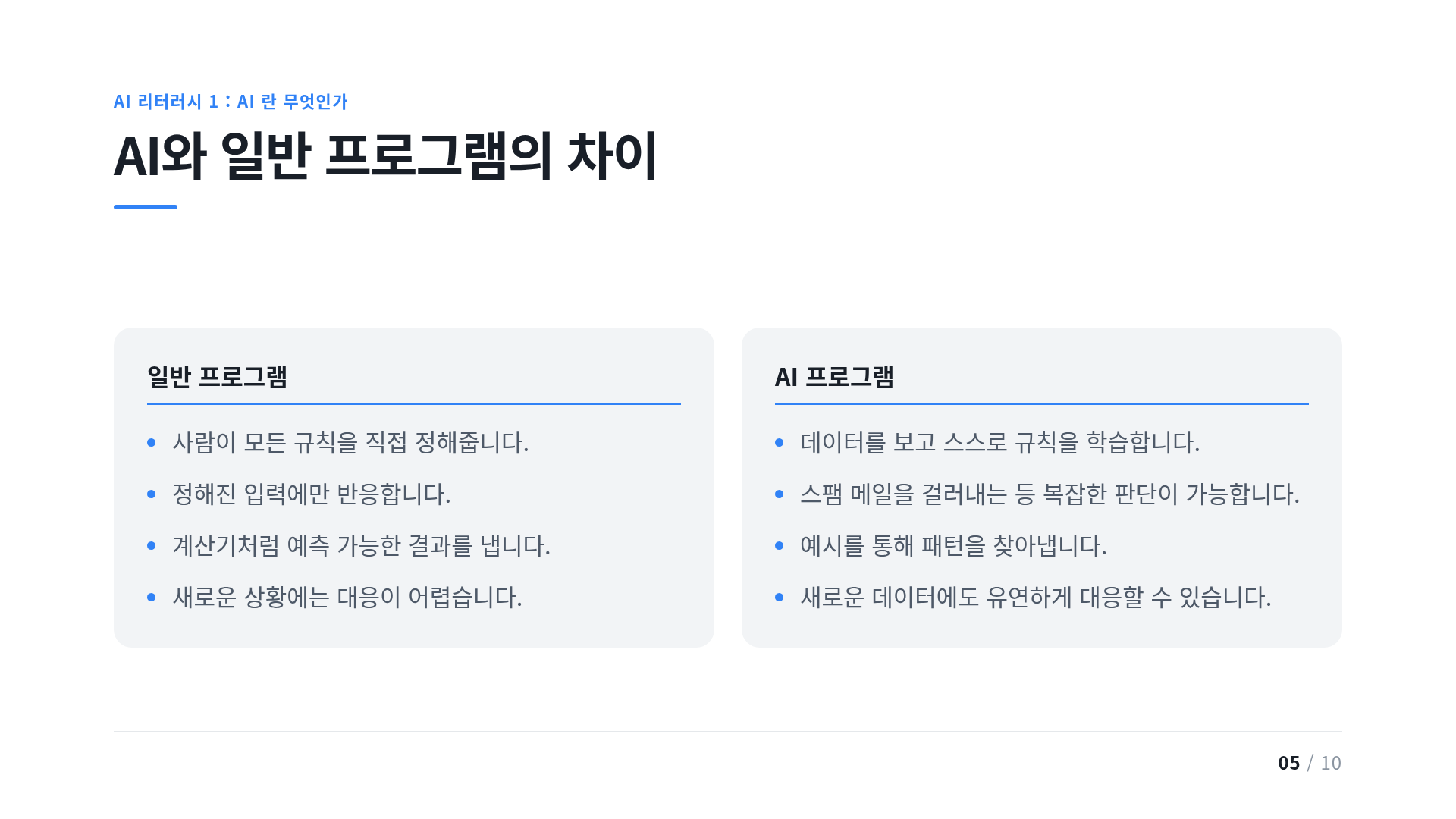 AI와 일반 프로그램의 차이