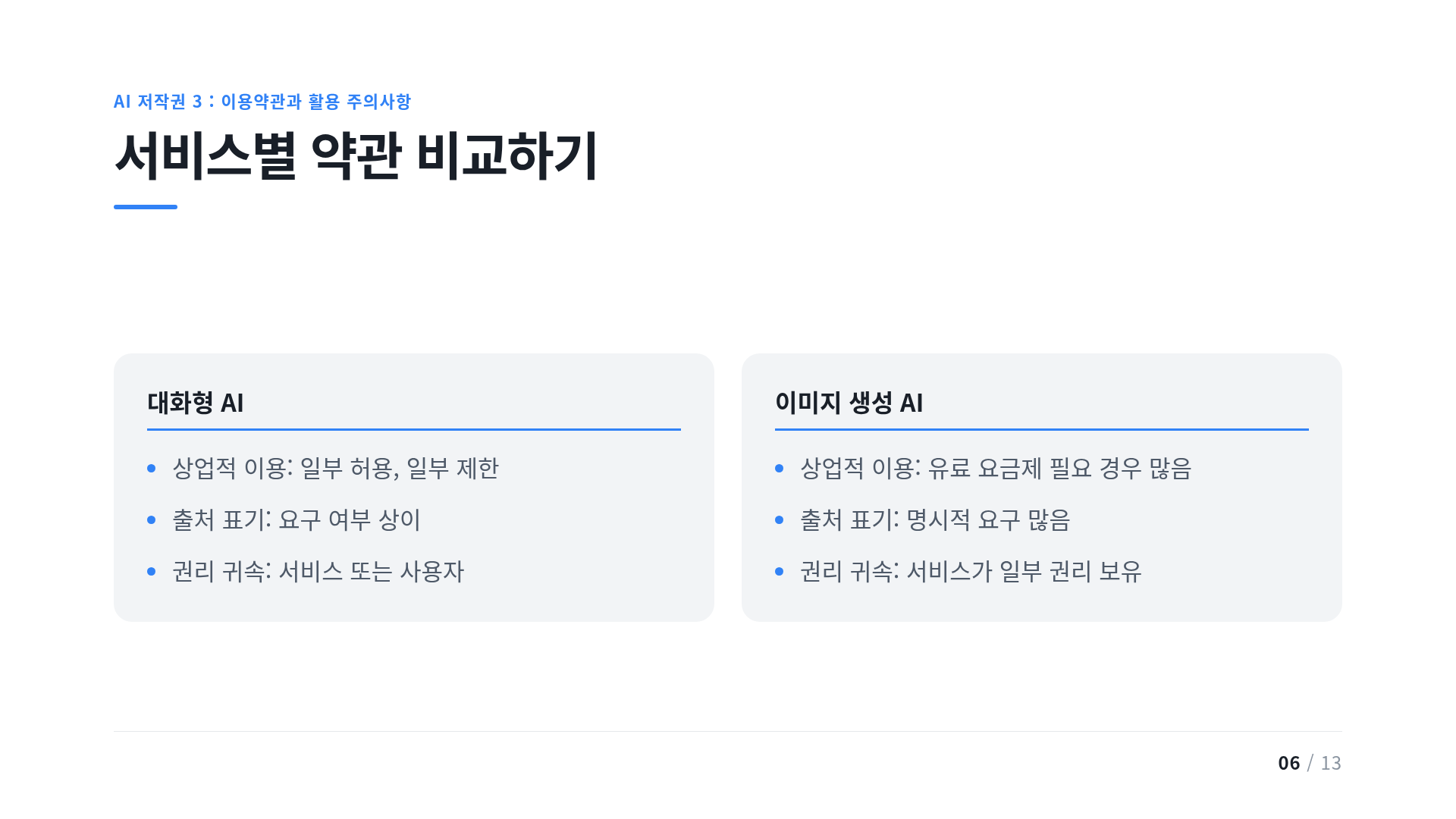 서비스별 약관 비교하기