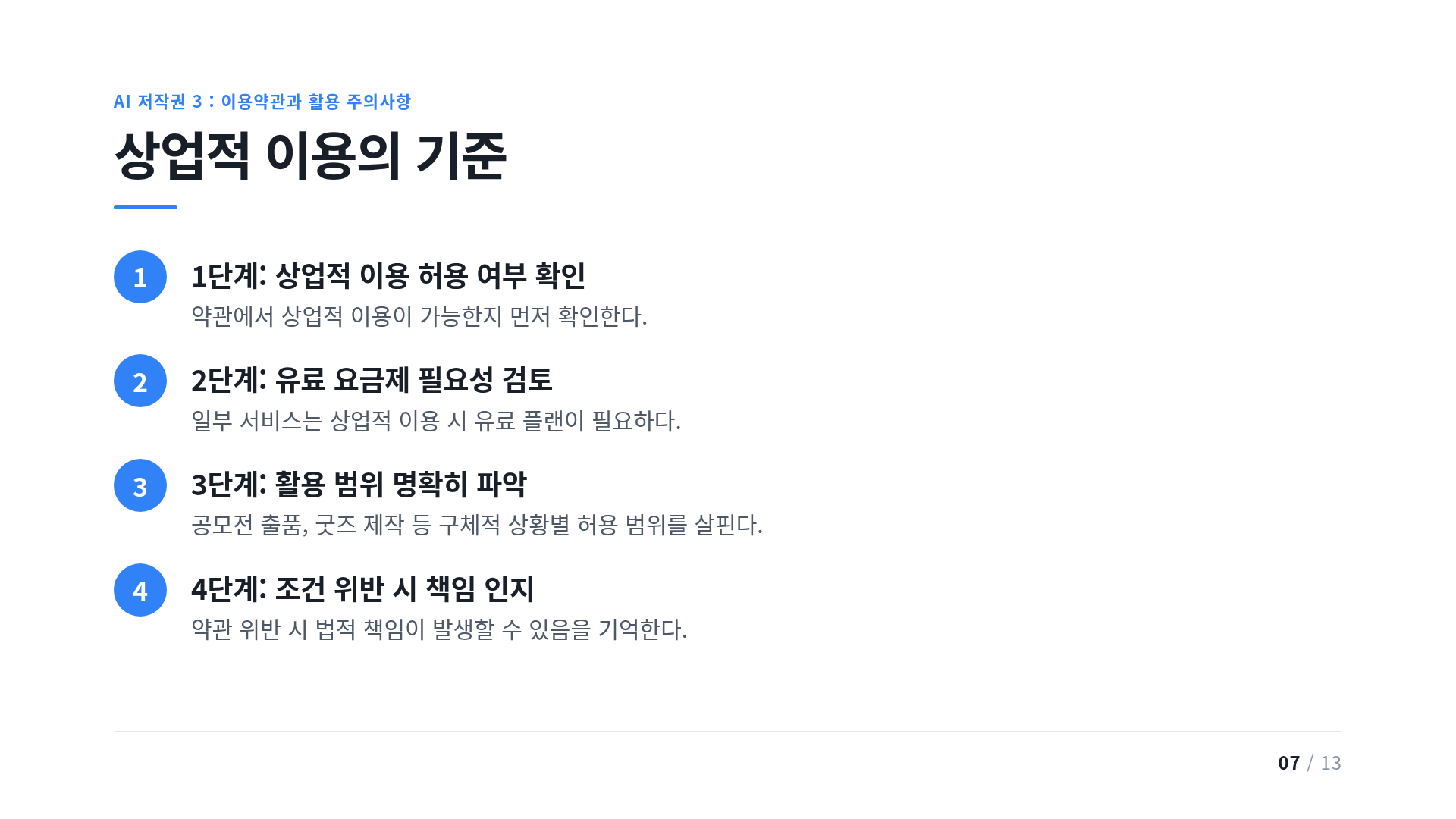 상업적 이용의 기준