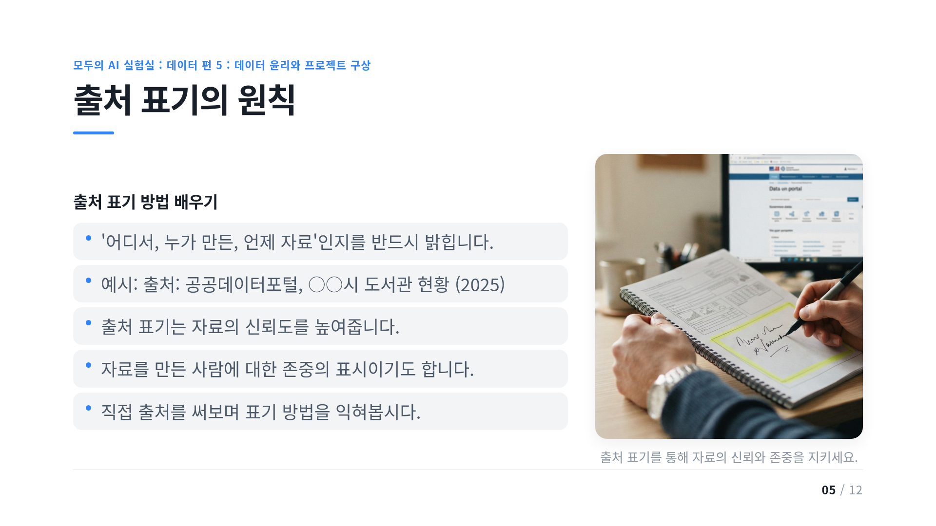 출처 표기의 원칙