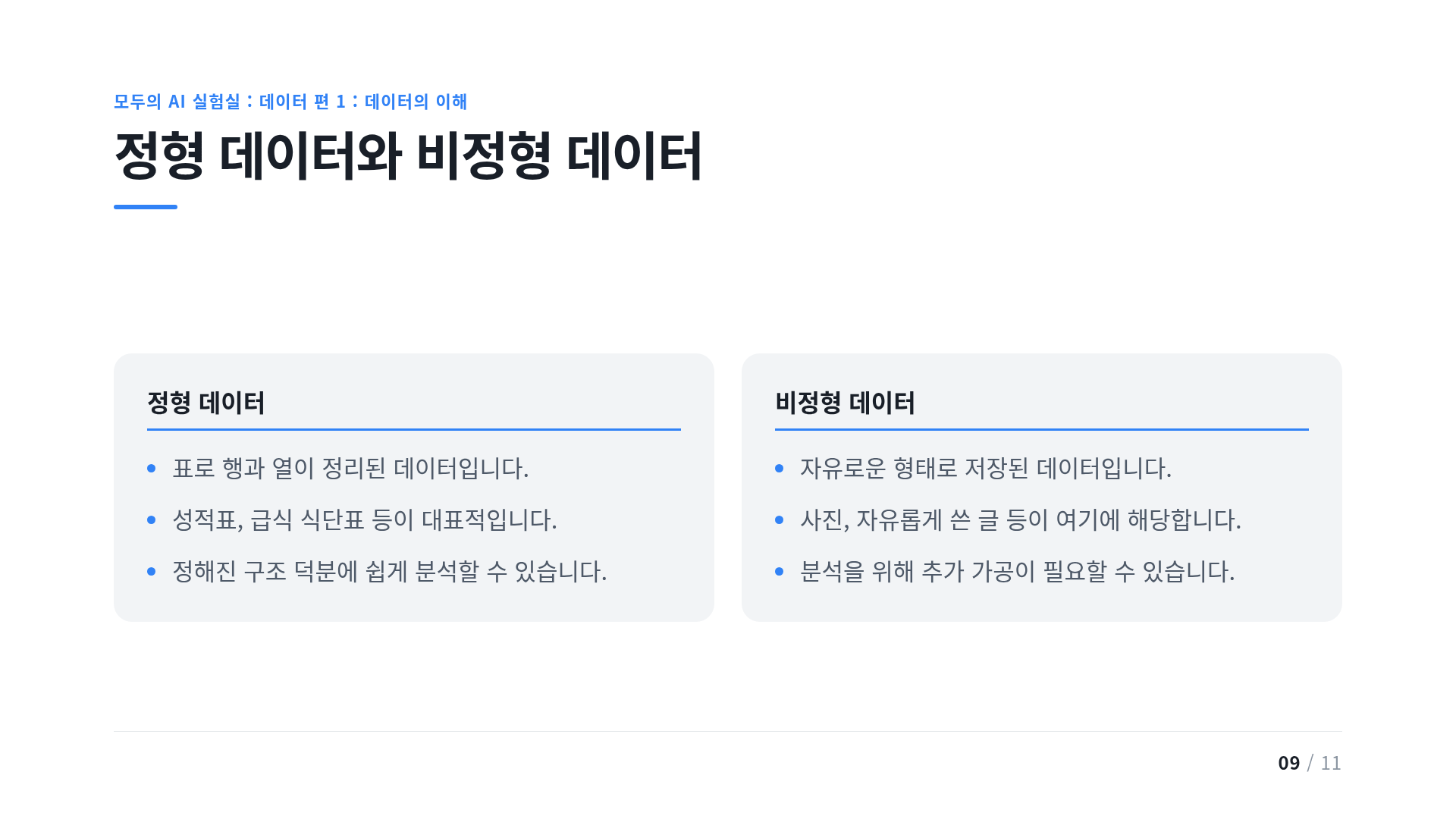 정형 데이터와 비정형 데이터