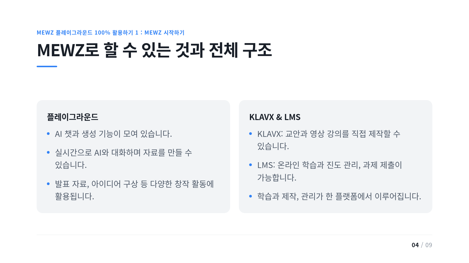 MEWZ로 할 수 있는 것과 전체 구조