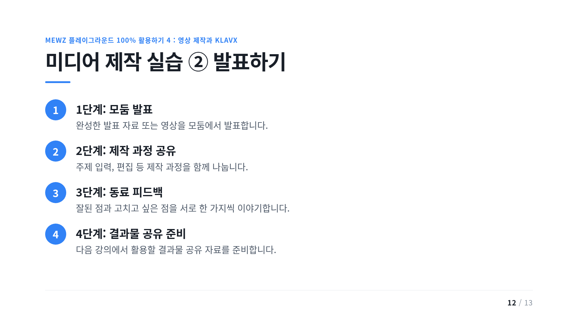 미디어 제작 실습 ② 발표하기