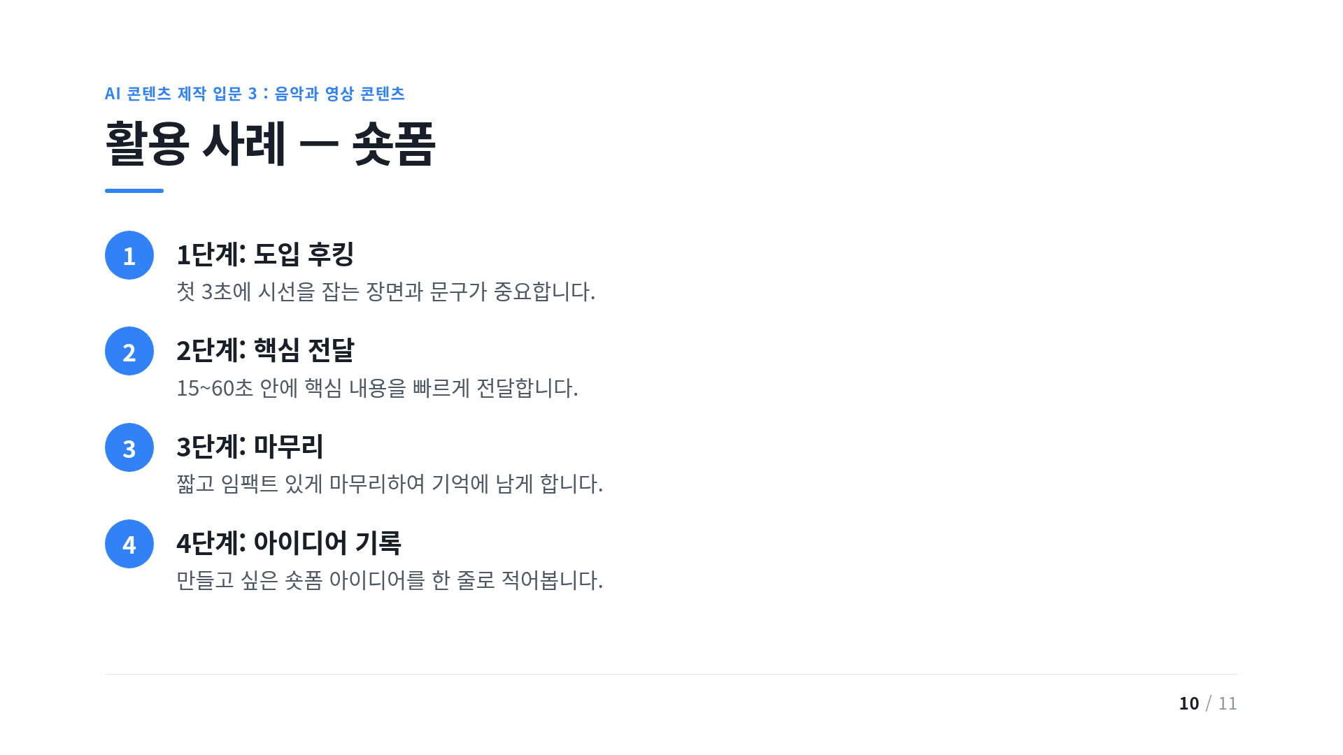 활용 사례 — 숏폼