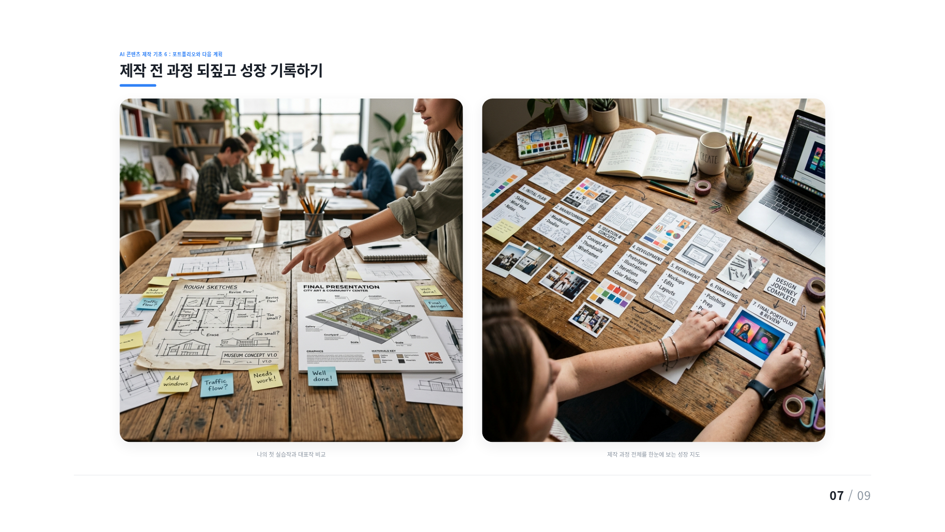 제작 전 과정 되짚고 성장 기록하기