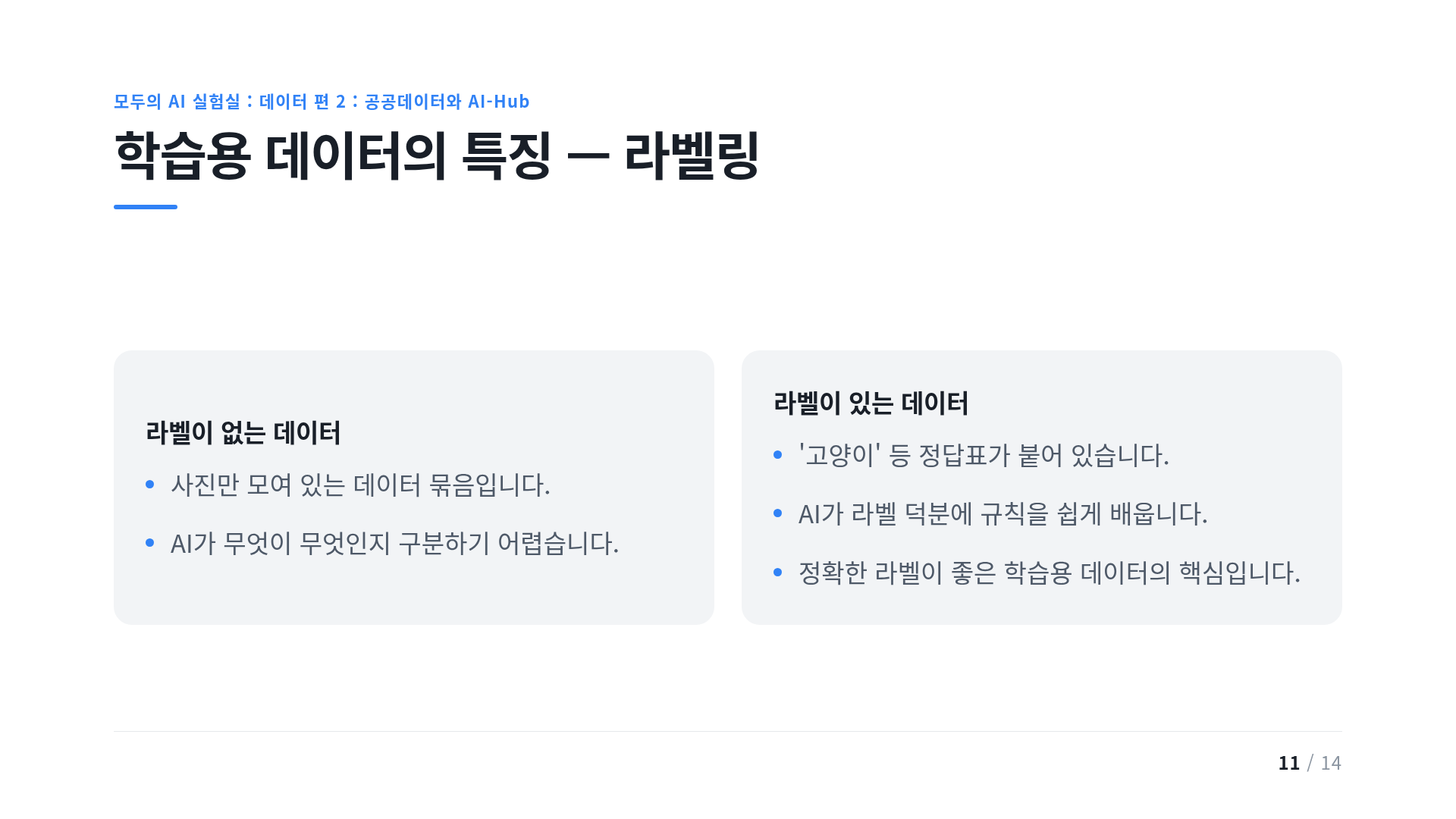 학습용 데이터의 특징 — 라벨링