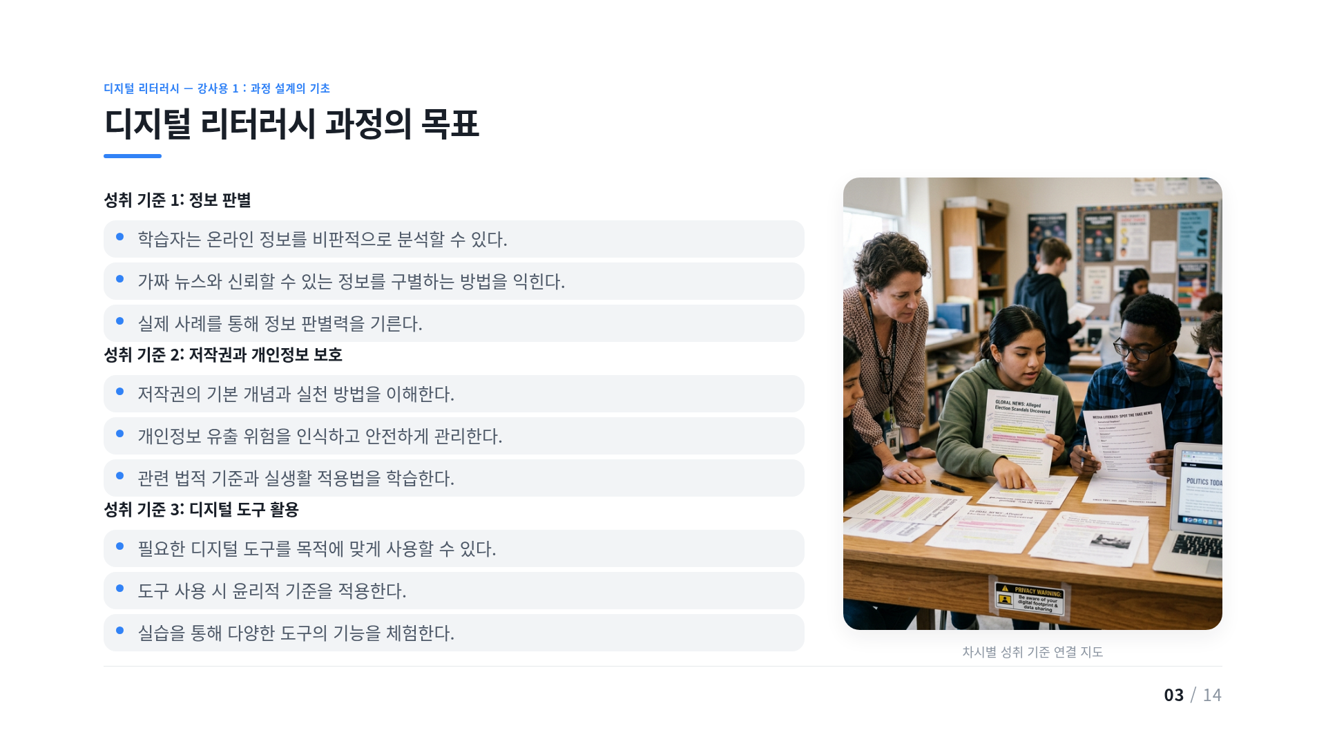 디지털 리터러시 과정의 목표