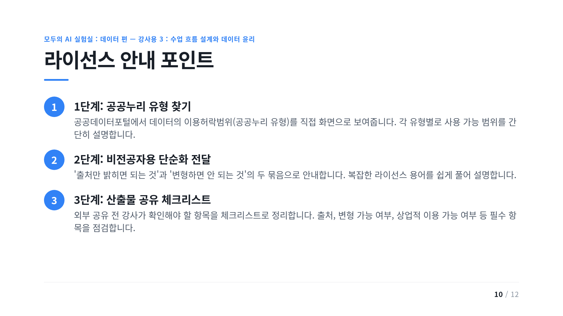 라이선스 안내 포인트