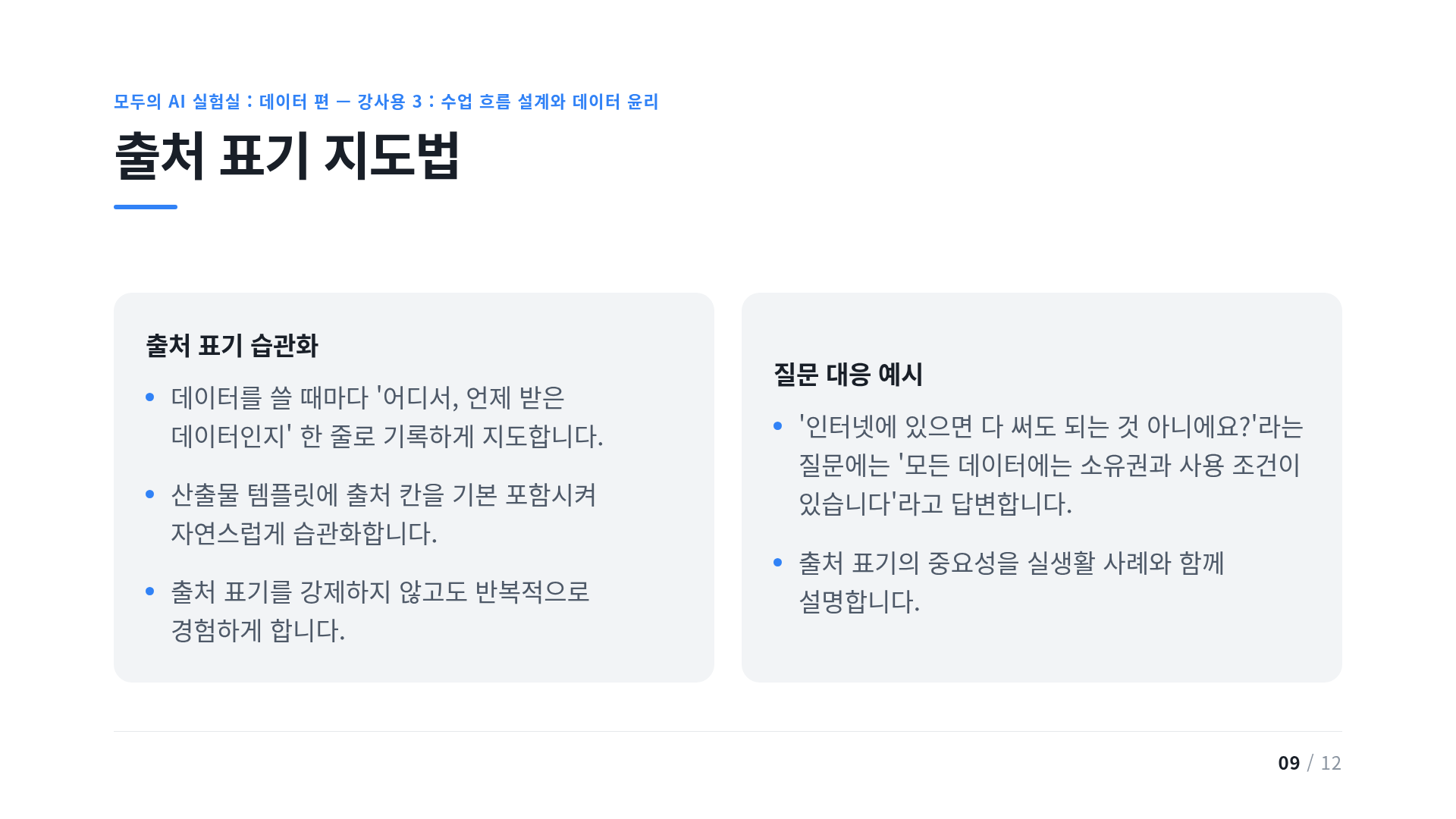 출처 표기 지도법