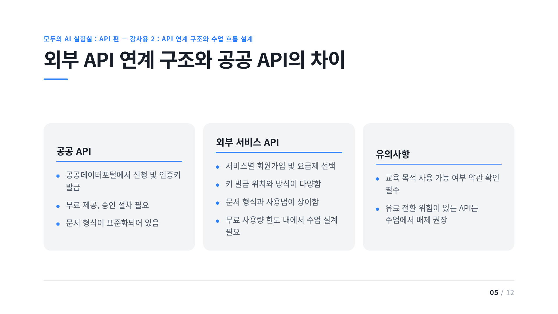 외부 API 연계 구조와 공공 API의 차이