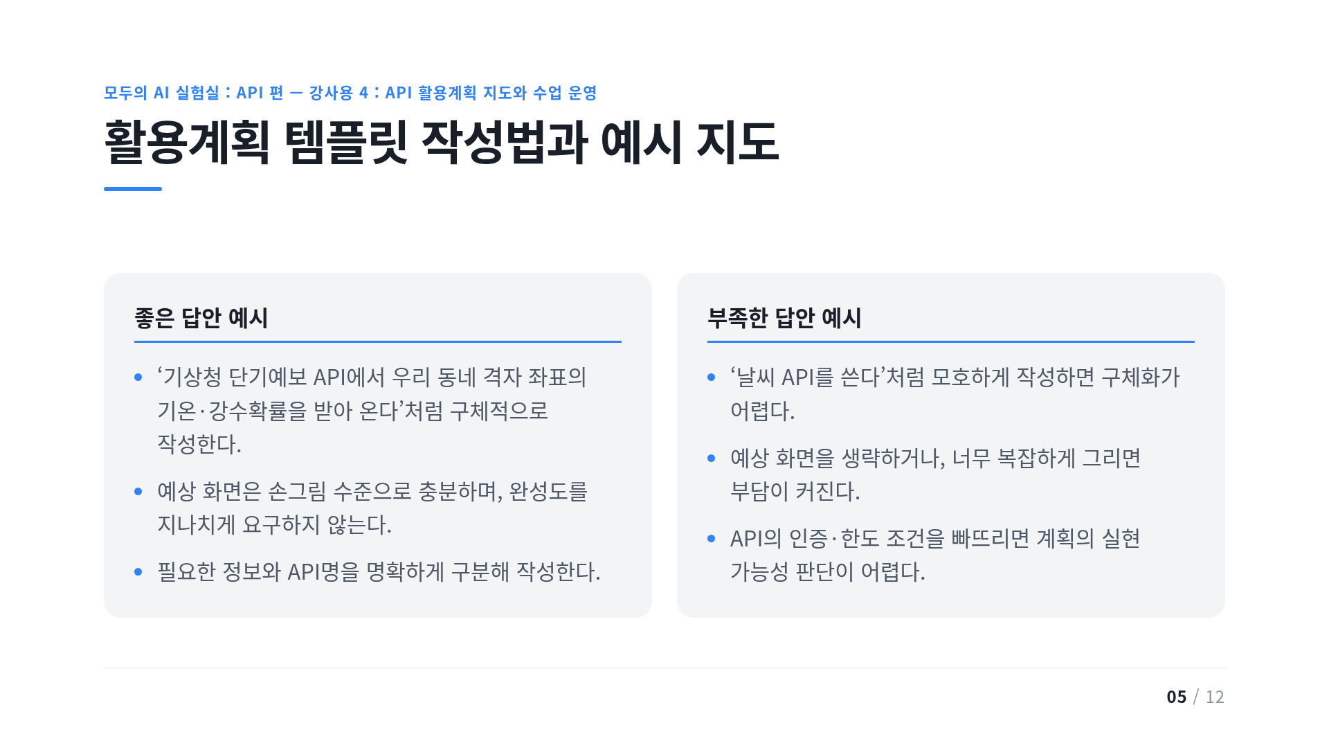 활용계획 템플릿 작성법과 예시 지도