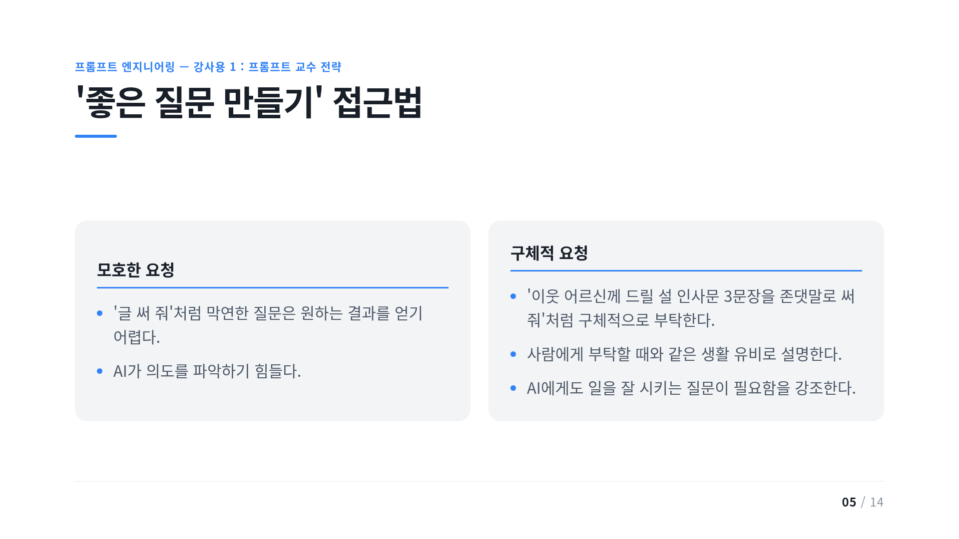 '좋은 질문 만들기' 접근법