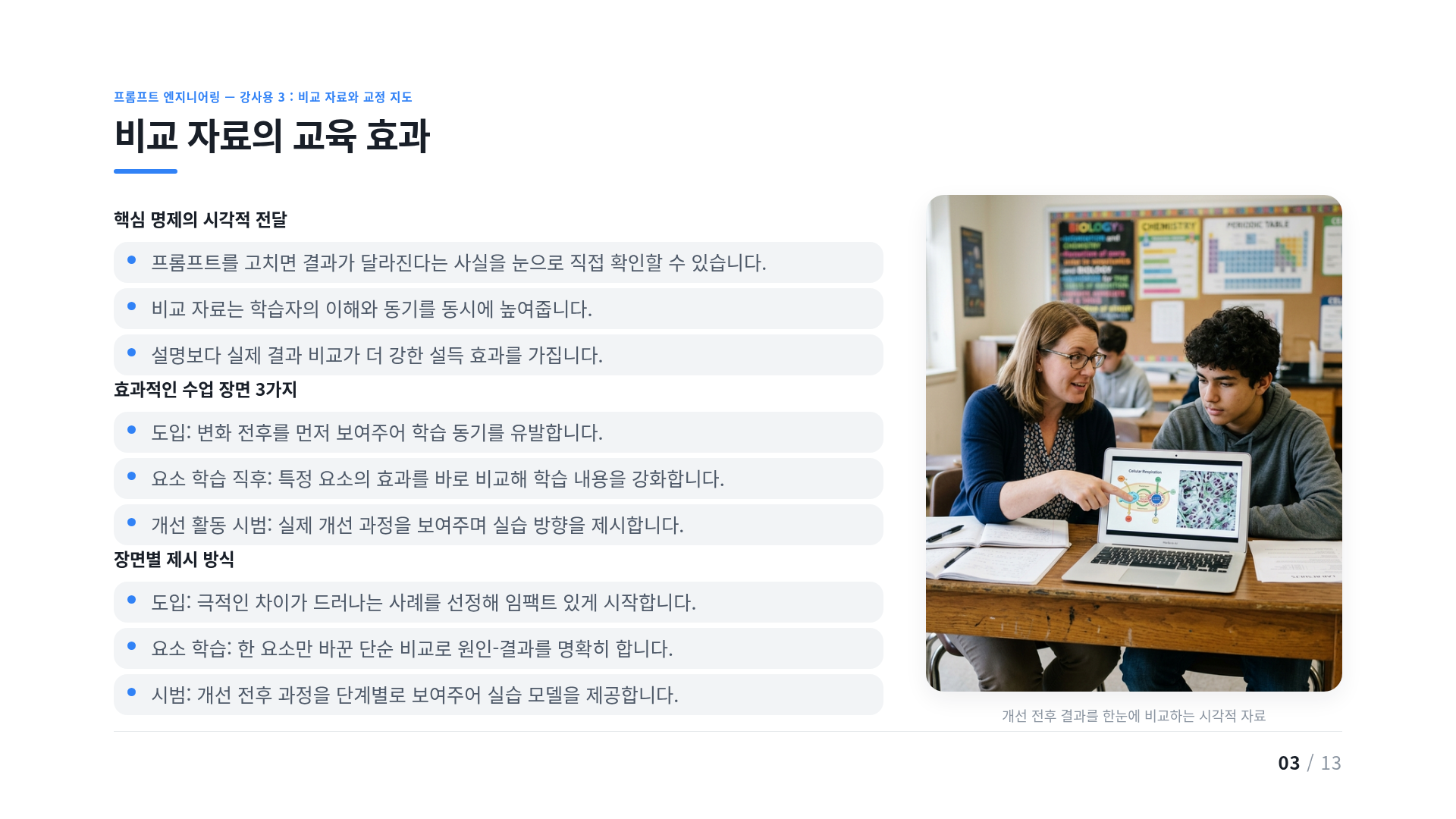 비교 자료의 교육 효과