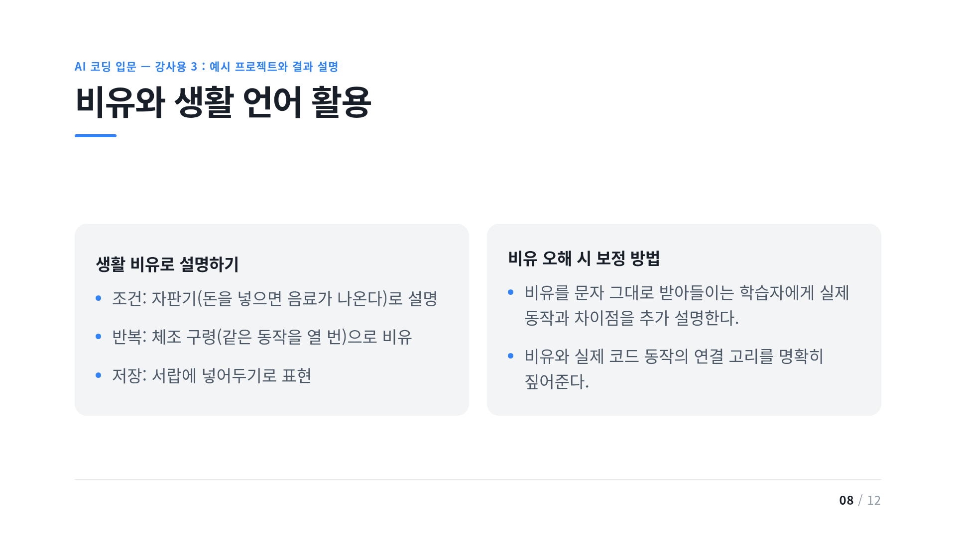 비유와 생활 언어 활용