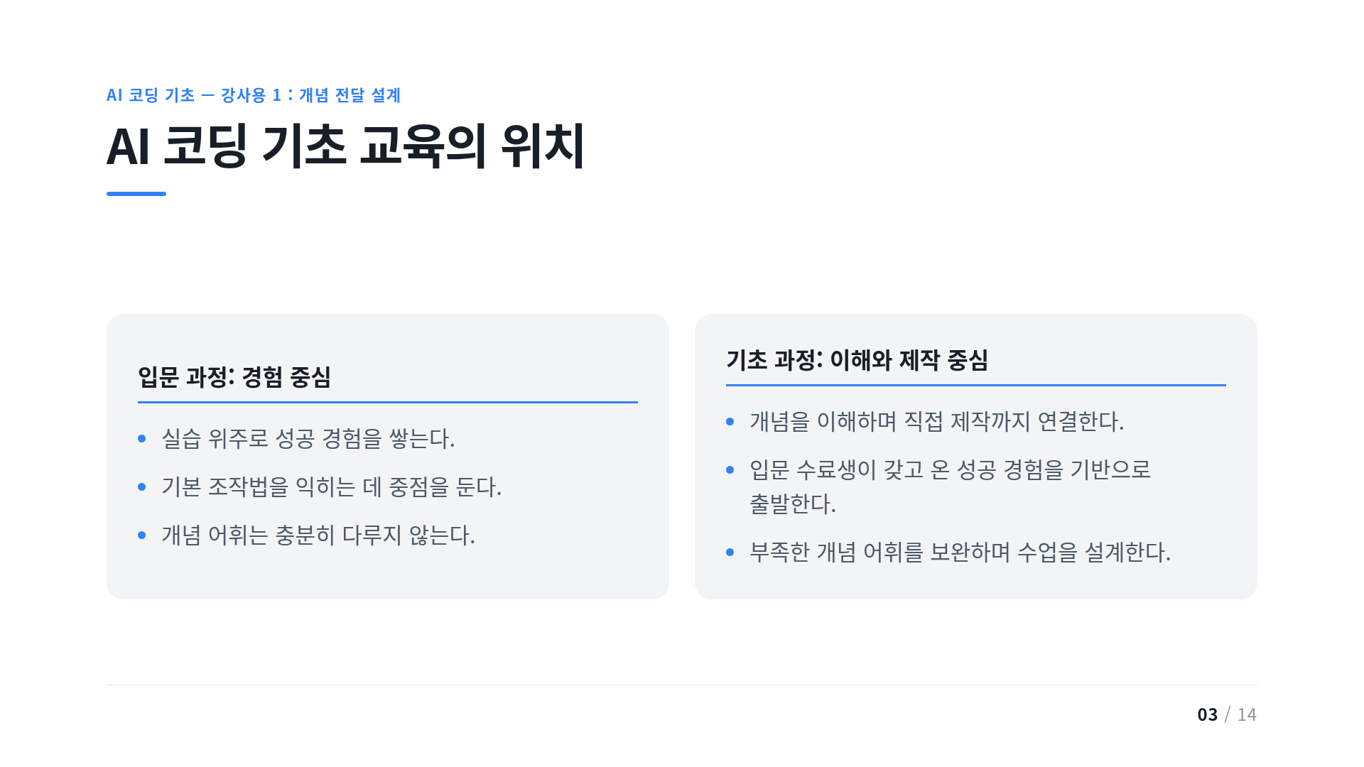 AI 코딩 기초 교육의 위치