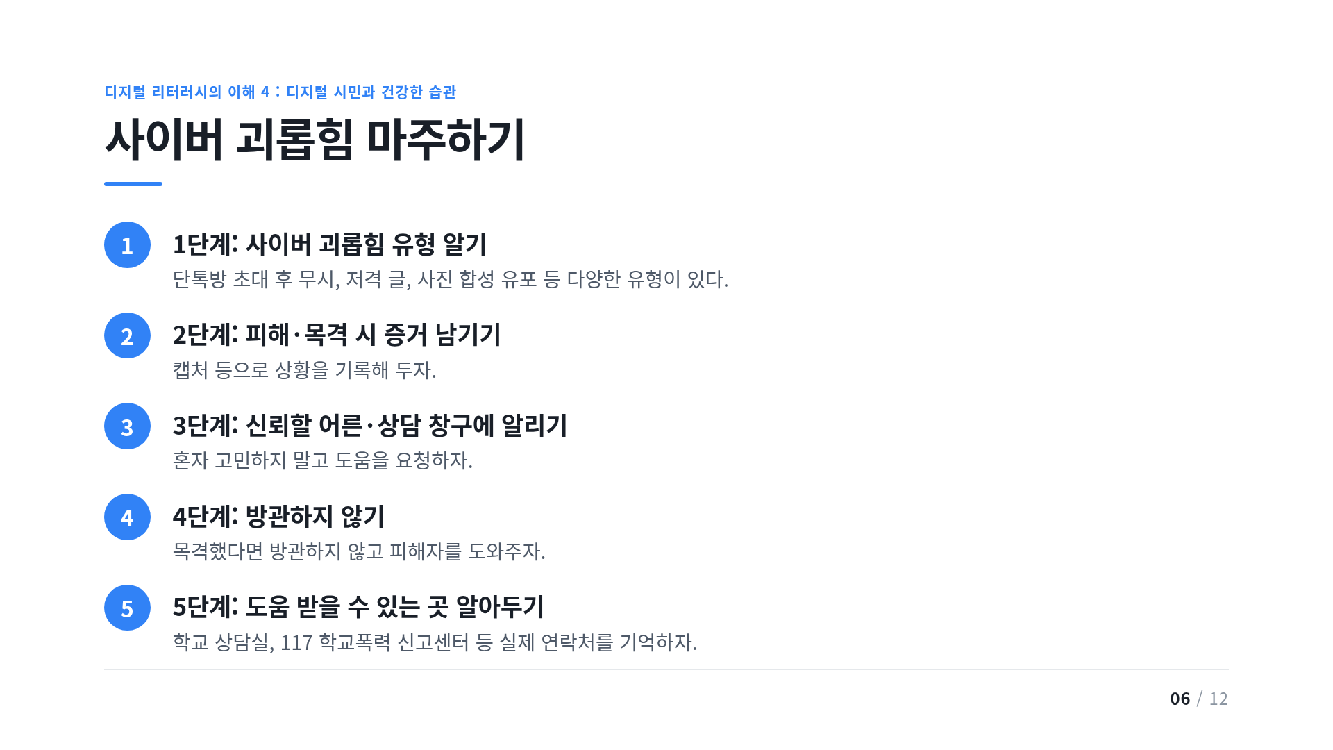 사이버 괴롭힘 마주하기