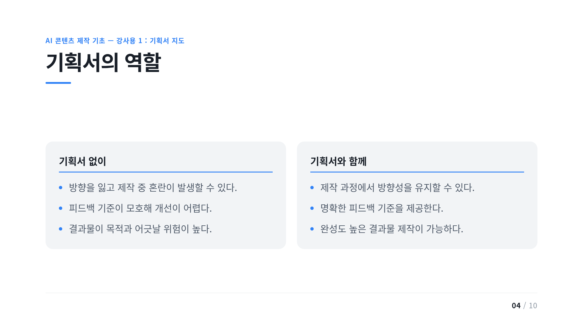 기획서의 역할