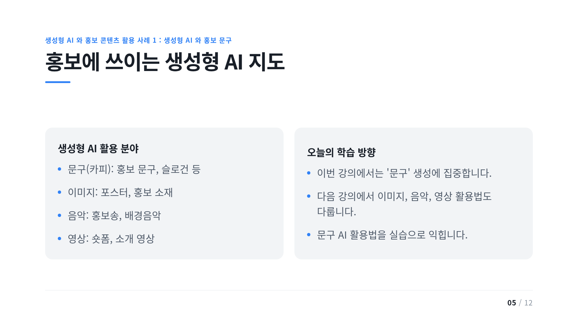 홍보에 쓰이는 생성형 AI 지도