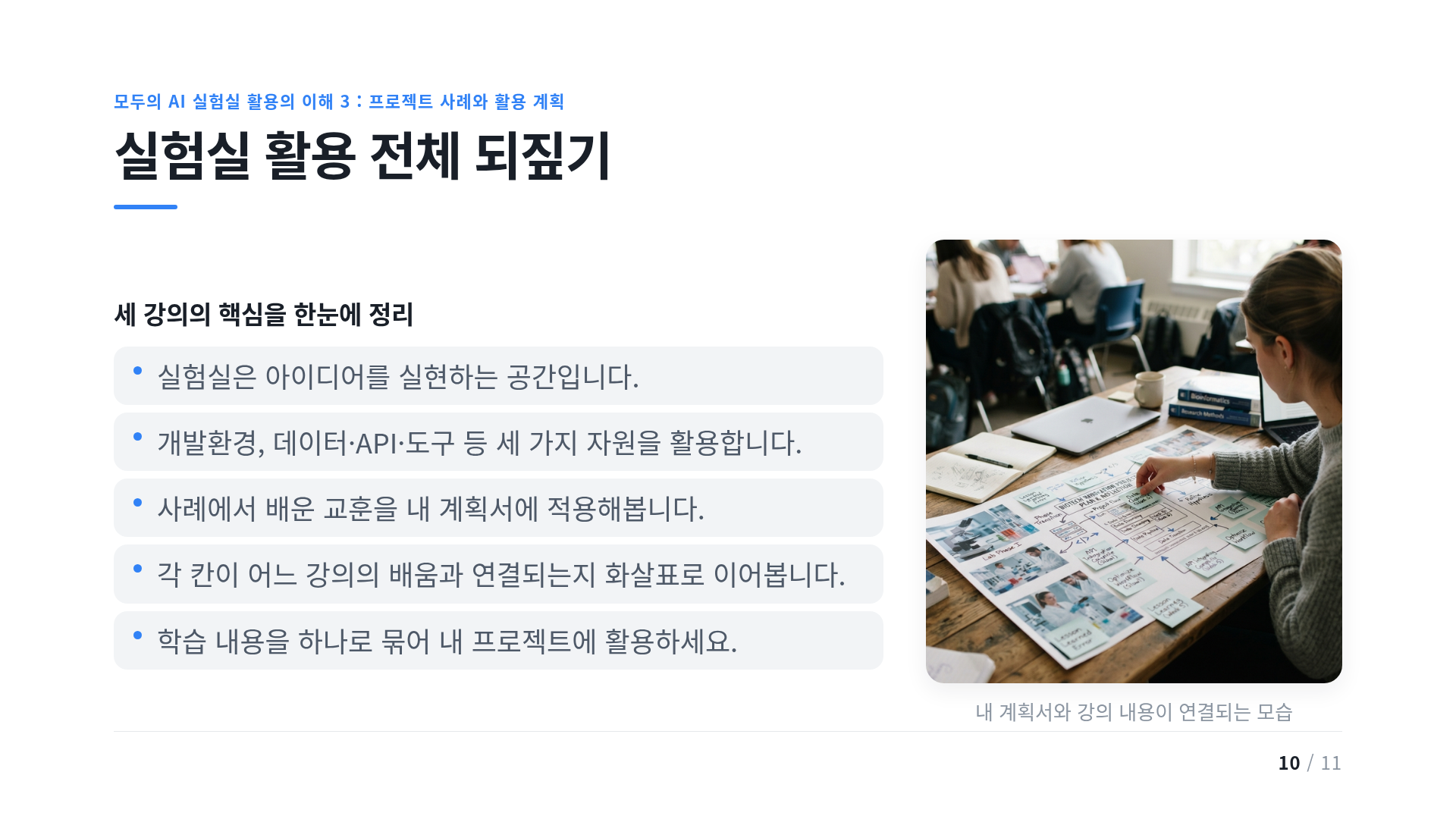 실험실 활용 전체 되짚기