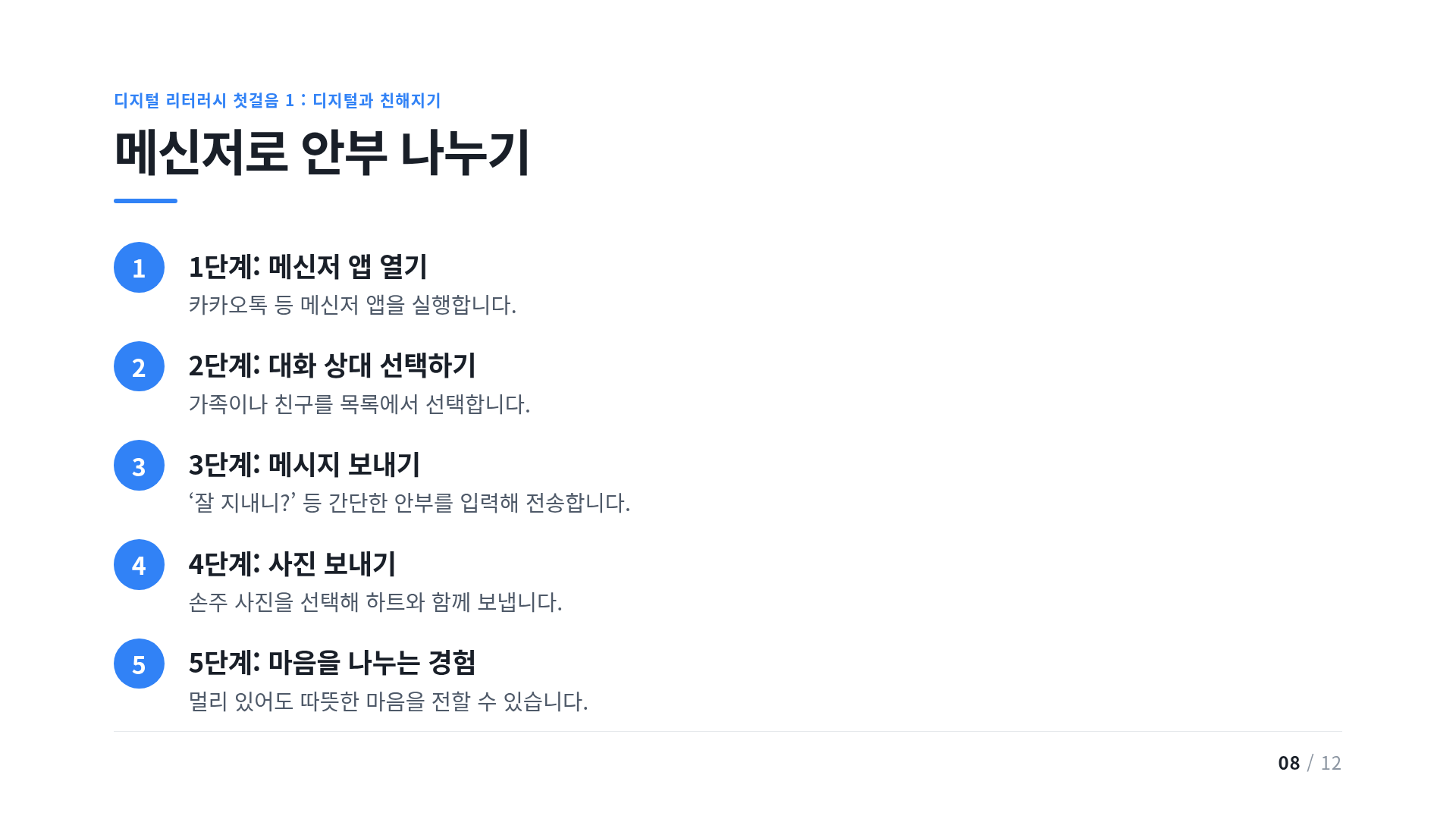 메신저로 안부 나누기