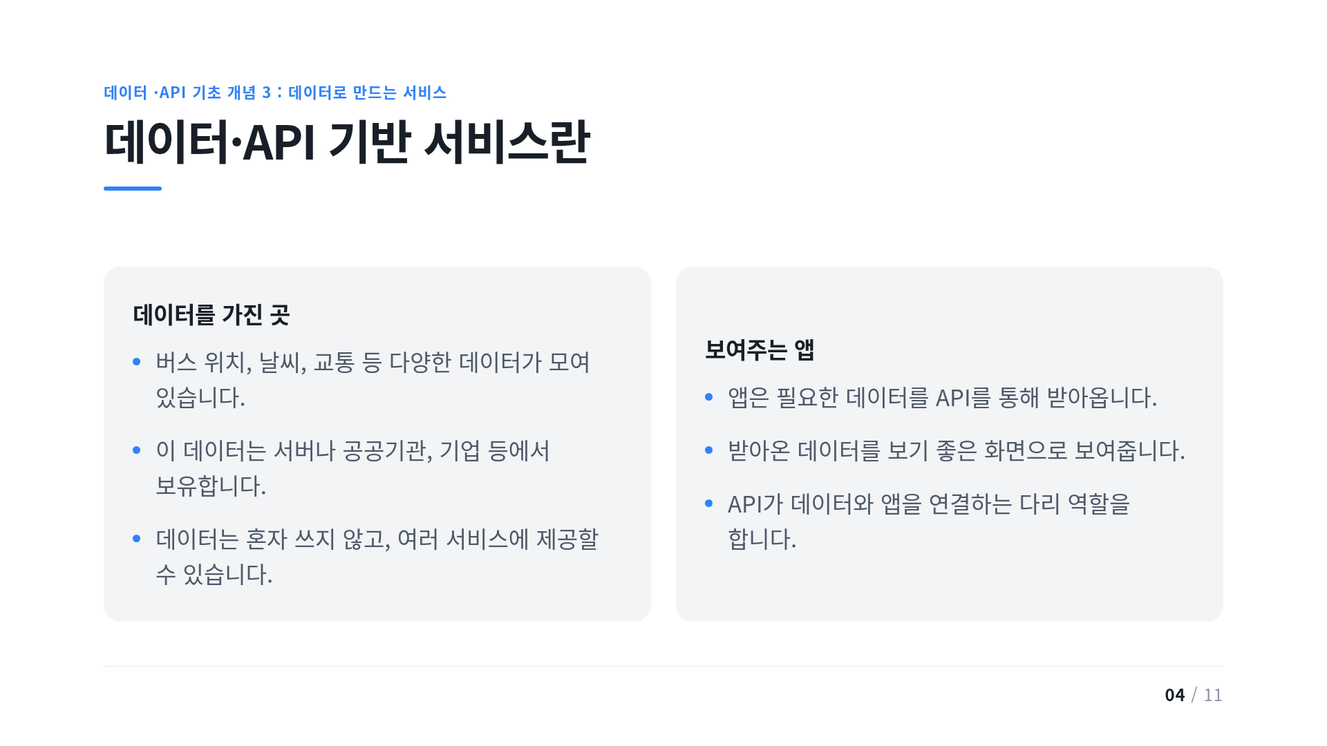 데이터·API 기반 서비스란