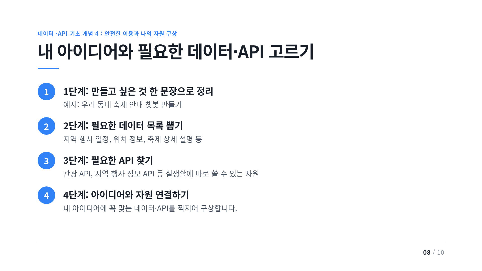내 아이디어와 필요한 데이터·API 고르기