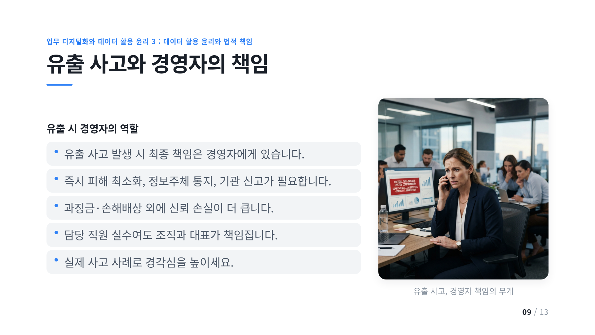 유출 사고와 경영자의 책임