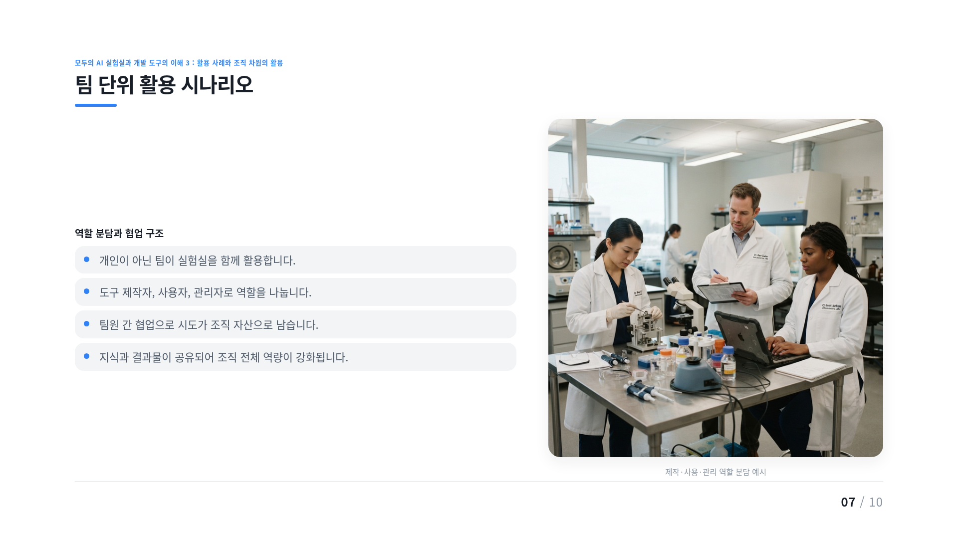 팀 단위 활용 시나리오